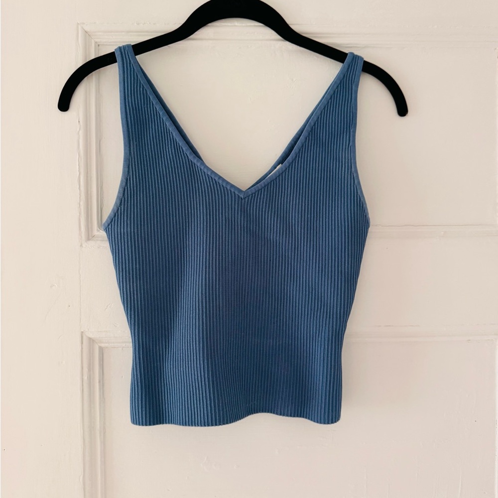 Aritzia Babaton Sky Blue Ribbed Tank Top